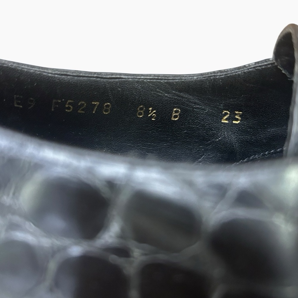 Cole Haan Women’s Black Vintage Croc Embossed Leather Lace-Up Oxford Shoes 8.5 - Picture 10 of 12